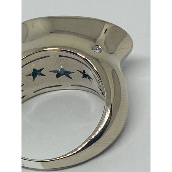 H. Stern Diamond 6.87ct Blue Topaz 18K Gold Oval Cocktail Ring 12.0 Grams Size 6 - Picture 6 of 10